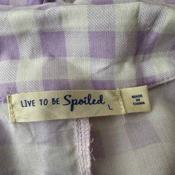 Live To Be Spoiled Oversized Button Down Shirt Dress Size L NWT - Picture 5 of 7